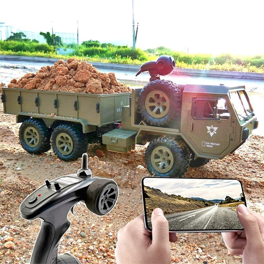 🚚 Six-Wheel Drive Heavy Duty Military Truck Model – Full-Scale Transport Vehicle, Durable Design for Collectors, Realistic Features, Remote Control Truck 🚚