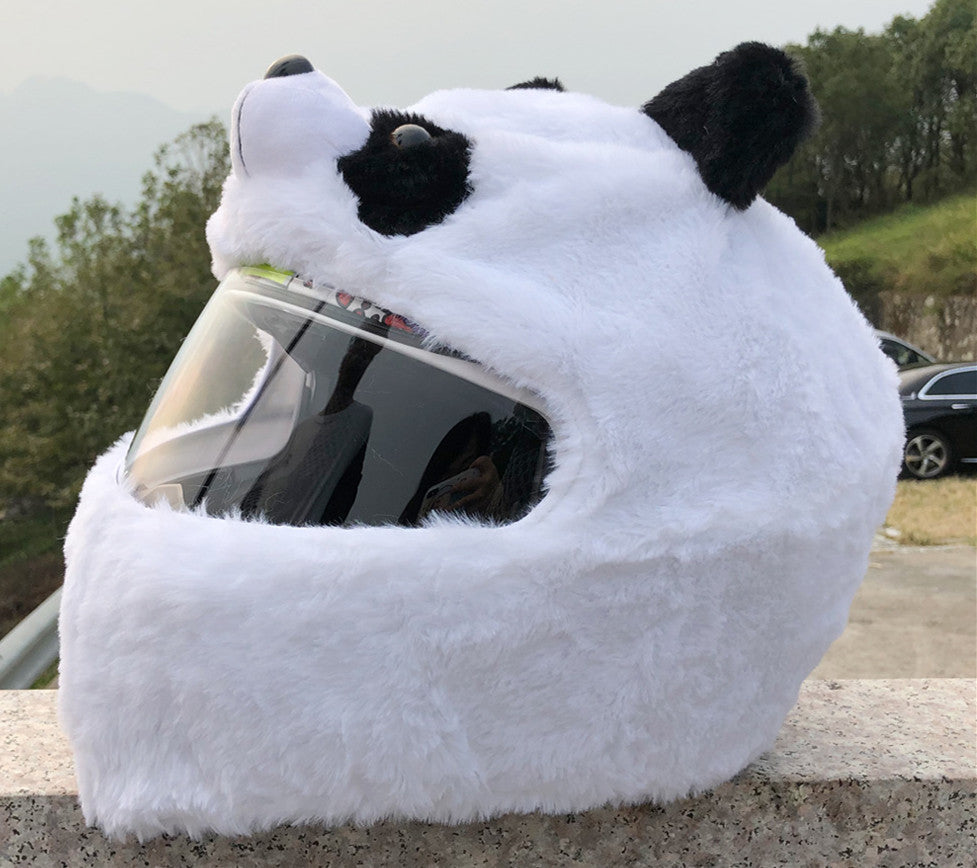 Helmet Protection Headgear  Full Helmet Cartoon Plush Panda Frog Puppy Unveiled Helmet Sports Car