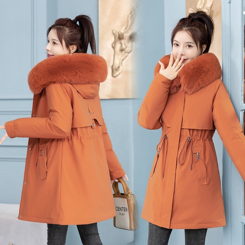 Women's Mid-length Slim Fashion Cotton-padded Jacket