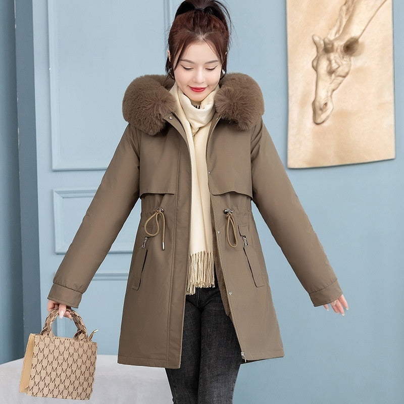 Women's Mid-length Slim Fashion Cotton-padded Jacket