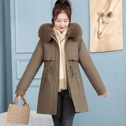 Women's Mid-length Slim Fashion Cotton-padded Jacket