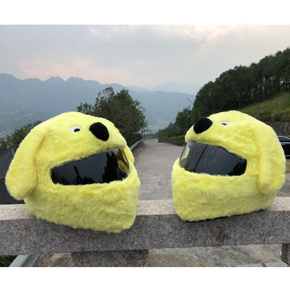 Helmet Protection Headgear  Full Helmet Cartoon Plush Panda Frog Puppy Unveiled Helmet Sports Car