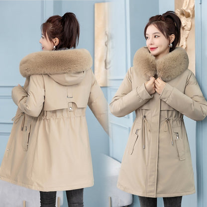 Women's Mid-length Slim Fashion Cotton-padded Jacket