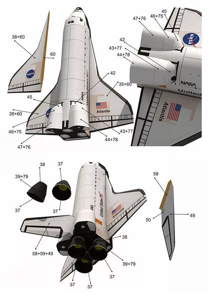 🚀 DIY Space Shuttle Atlantis Model Kit in 1:150 Scale 🛠️ with Bonus Stickers – Realistic & Detailed Design 🌌, Functional Features – Premium STEM Toy for Kids & Adults 🌟 Perfect for Space Enthusiasts