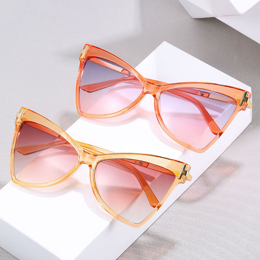 Fashion Triangle T-shaped Ocean Color Cat Eye Glasses