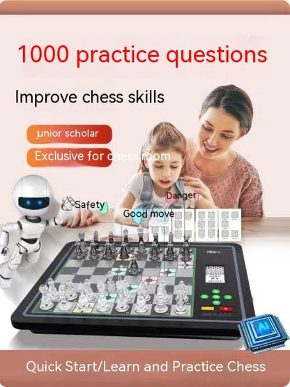 ♟️ Children's High-End Automatic Portable Electronic Chessboard – Traditional Design Meets Modern Technology 🎮, Perfect for Learning & Playing Chess Anywhere 🧠✨