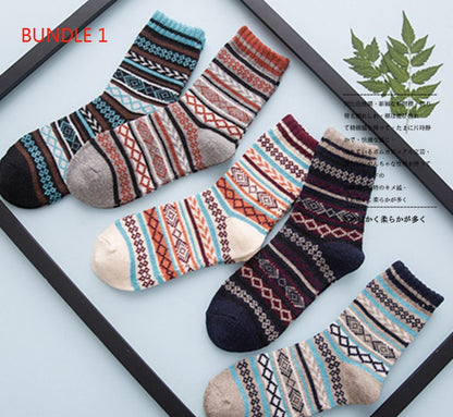 Winter Thick Warm Stripe Wool Socks Casual Sock Business Socks