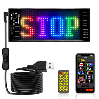 Automotive LED Signage, USB 5V Digital Signage, Programmable LED, Application Controlled Custom Text Pattern Animation, Suitable For Shops, Cars, Bars, And Hotels