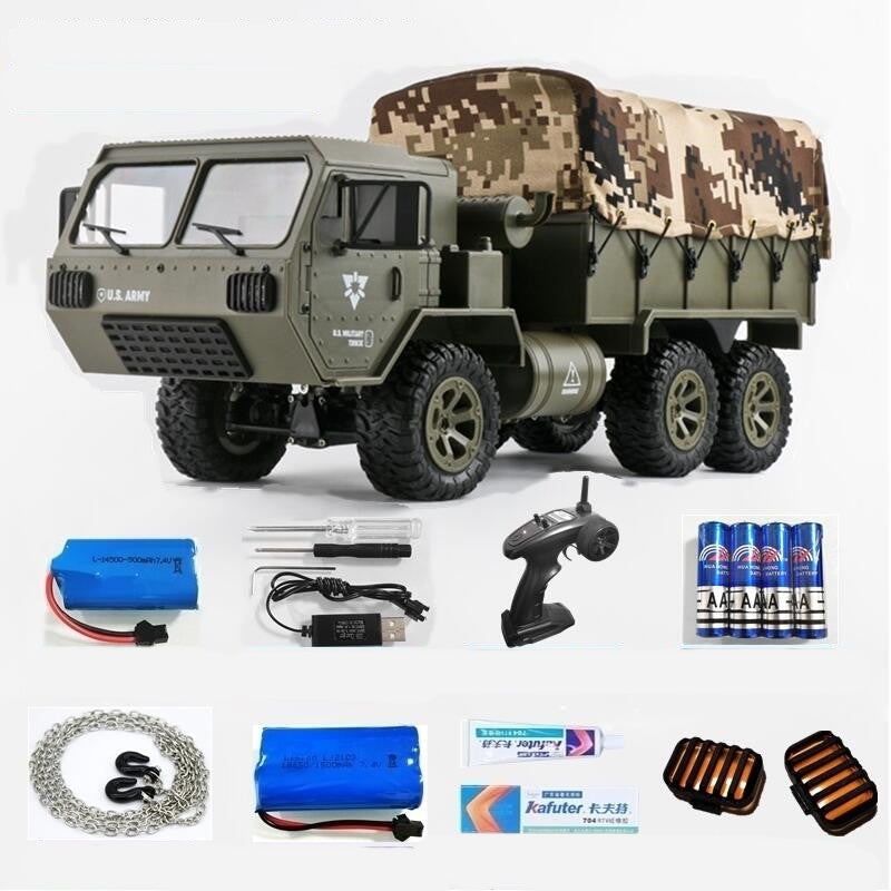 🚚 Six-Wheel Drive Heavy Duty Military Truck Model – Full-Scale Transport Vehicle, Durable Design for Collectors, Realistic Features, Remote Control Truck 🚚