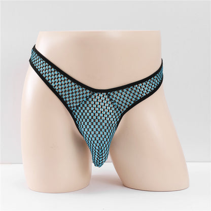 Mesh Men's See Through Breathable Sexy T-shaped U Convex Hollow-out Large Mesh Sexy Underwear