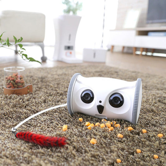 Wi-Fi Smart Owl Dog Toy – Connect 8 Users, Interactive Motion & Snack Dispenser 🐕🍖, Fun & Durable Pet Toy!