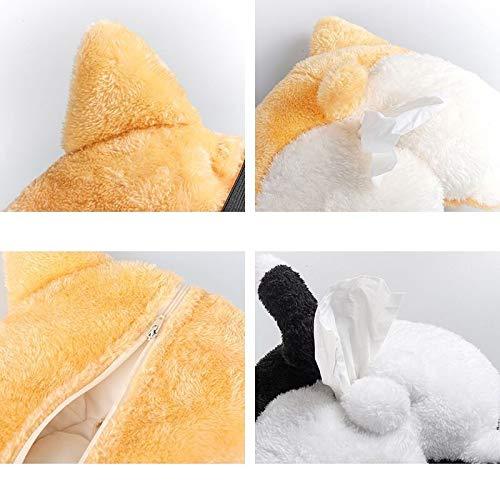 Tissue Box Cover Soft Adorable Corgi Butt Shaped Creative Storage Bag Hanging Pouch Tissue Box Wrapper For Car Home