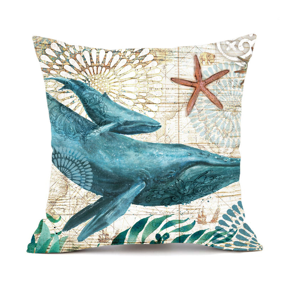 🐢 Cushion Covers with Sea Turtle Print 🌊 – Decorative Throw Pillow Cases for Sofa, Chair, Bed & Home Décor – Durable & Stylish Cotton-Linen Blend 🛋️ – Perfect for Coastal and Nautical Themes