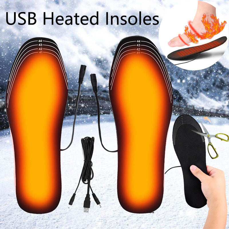 🔥 USB Heated Insoles for Boots & Sneakers – Adjustable Winter Warmth Heating Pads for Feet – Can Be Cut to Fit – Comfortable & Reusable Insoles for Cold Weather