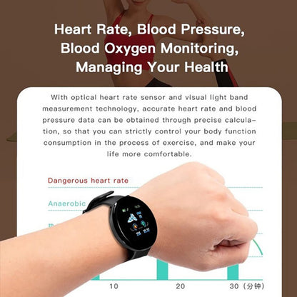 D18 Bluetooth Smart Watch ⌚, Blood Pressure Heart Rate Monitor 💓, Pedometer Sport Tracker 🏃‍♂️, Smart Band for Men & Women, Compatible with Android & IOS 📱