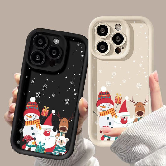 Cute Santa Claus Phone Case 🎅, Frosted Advanced Christmas Pattern Case 🎄, Shockproof Soft Silicone Phone Cover 📱, Perfect Holiday Gift for Phone Lovers 🎁