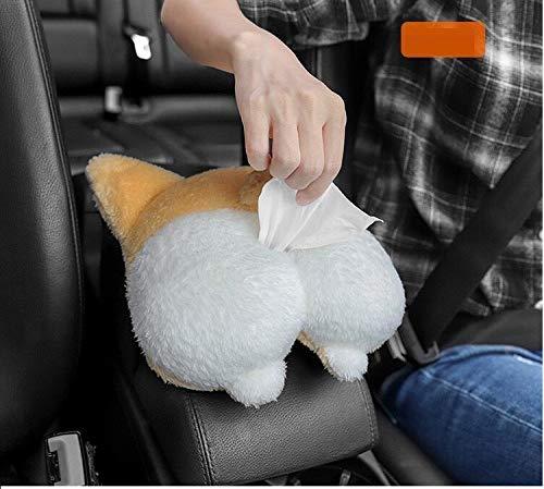 Tissue Box Cover Soft Adorable Corgi Butt Shaped Creative Storage Bag Hanging Pouch Tissue Box Wrapper For Car Home