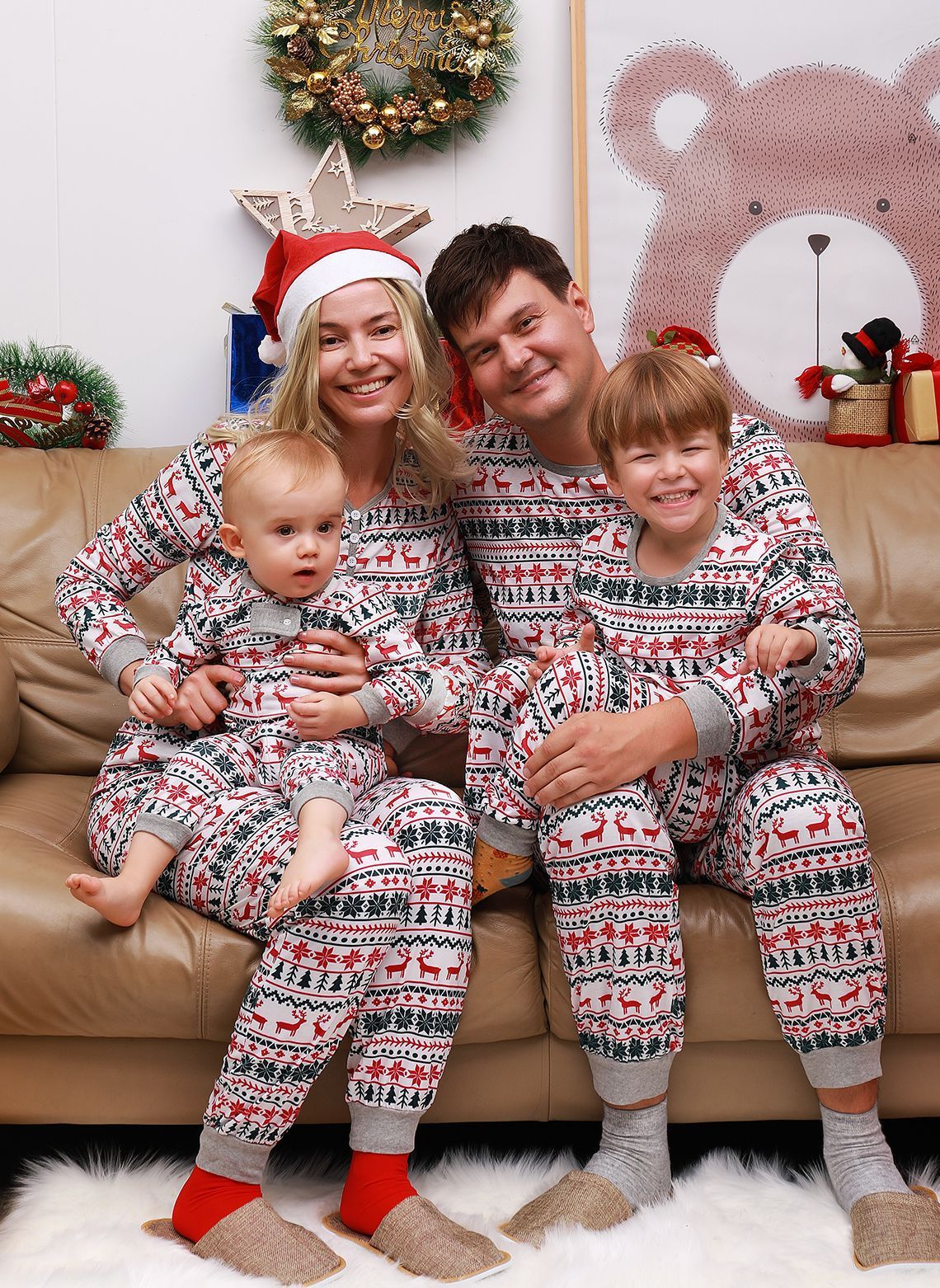 Christmas Pajamas Family Matching New Year Father Mother Kids Baby Look Clothes Set Dad Mom And Daughter Son Pyjamas Outfit